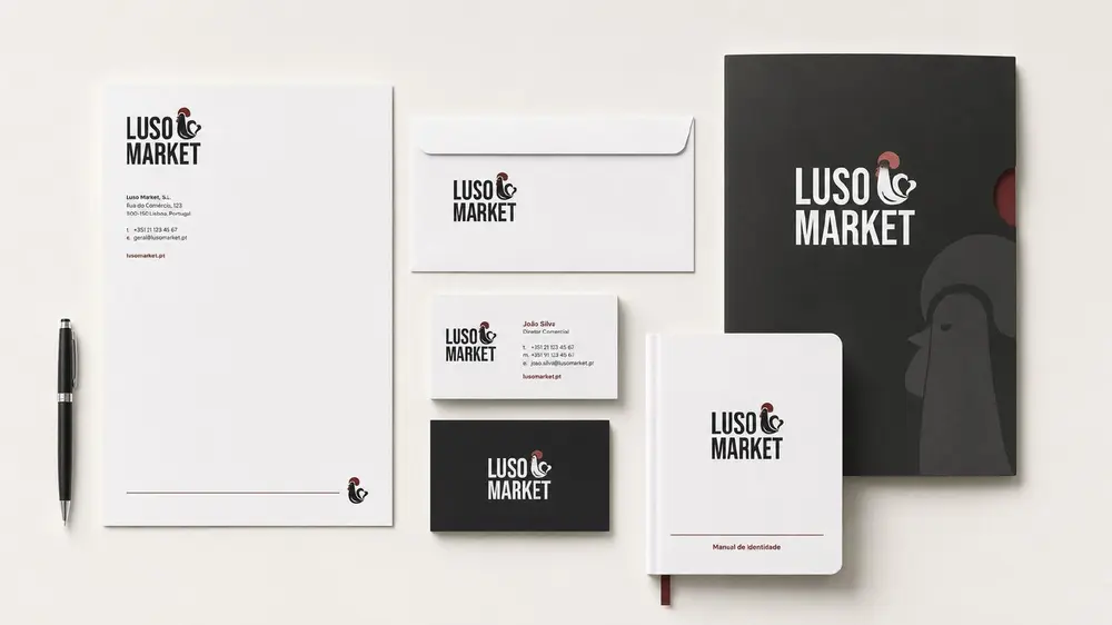 Luso Market — Papelería corporativa